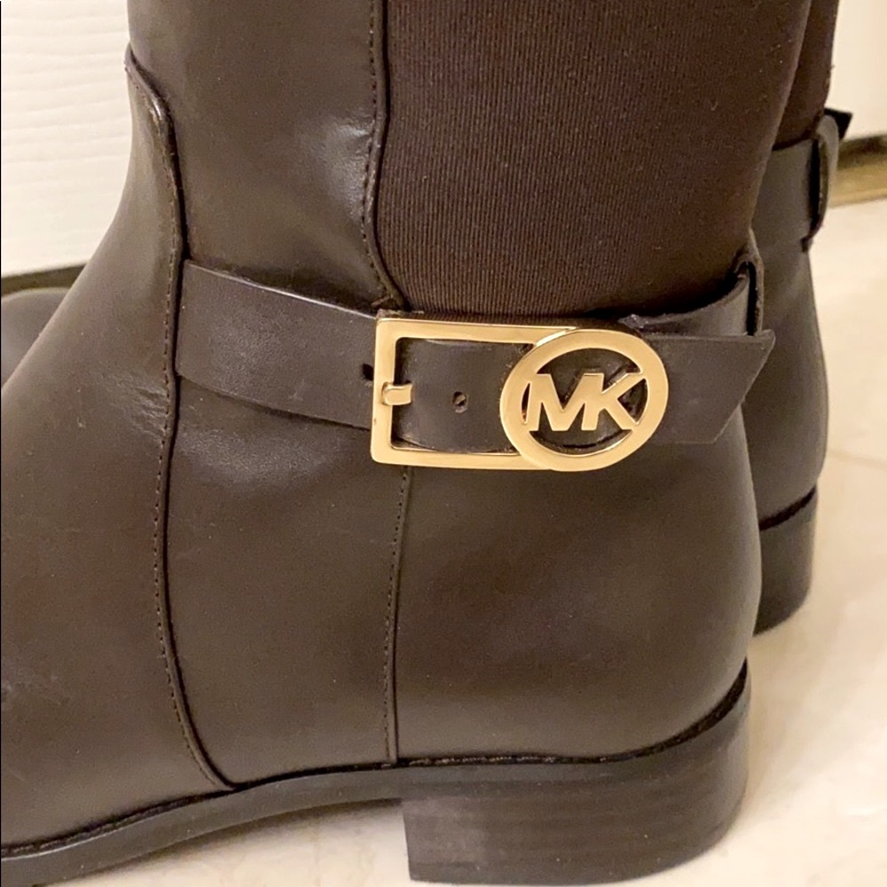 New MICHAEL Kors Leather & Stretch Tall Boots 7.5 - Picture 8 of 15